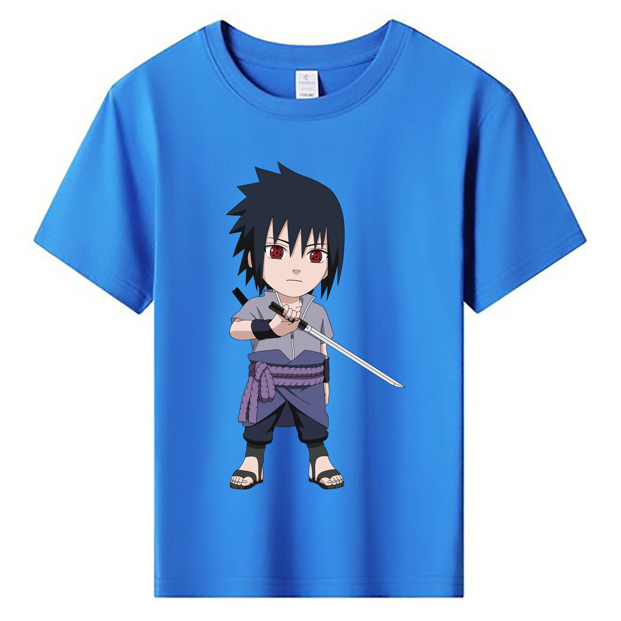 （画像用） NARUTO -ナルト- うちは サスケ Uchiha Sasuke 綿100％キッズTシャツ（フロントプリント）